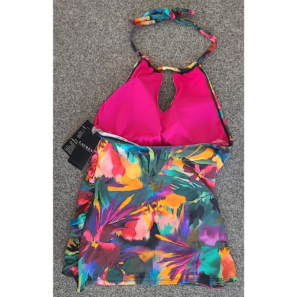 Ralph Lauren JUNGLE PARADISE High-Neck Halter Tankini Swim Top, US 6 NWT - Picture 5 of 5